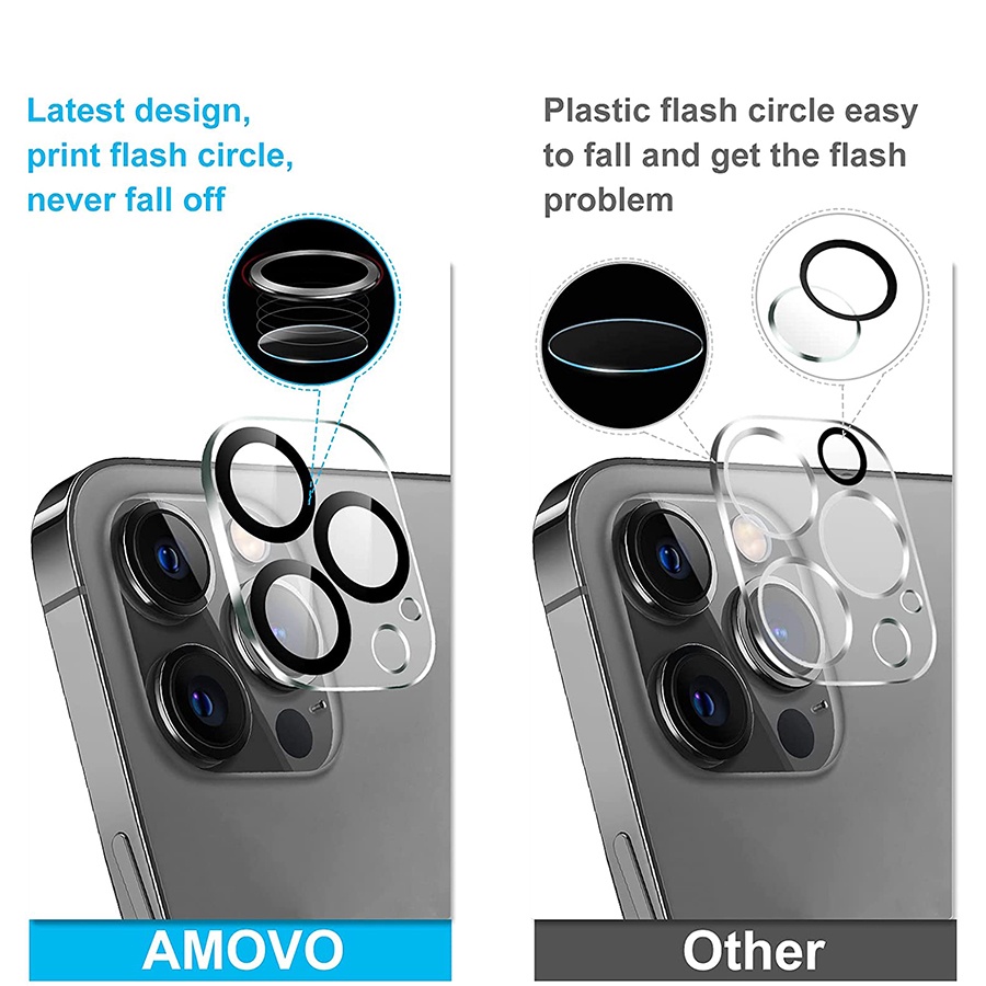 Set 3 Kính cường lực bảo vệ camera sau cho iPhone 13 Pro Max 13 Mini 11 12 Pro Max 13Pro