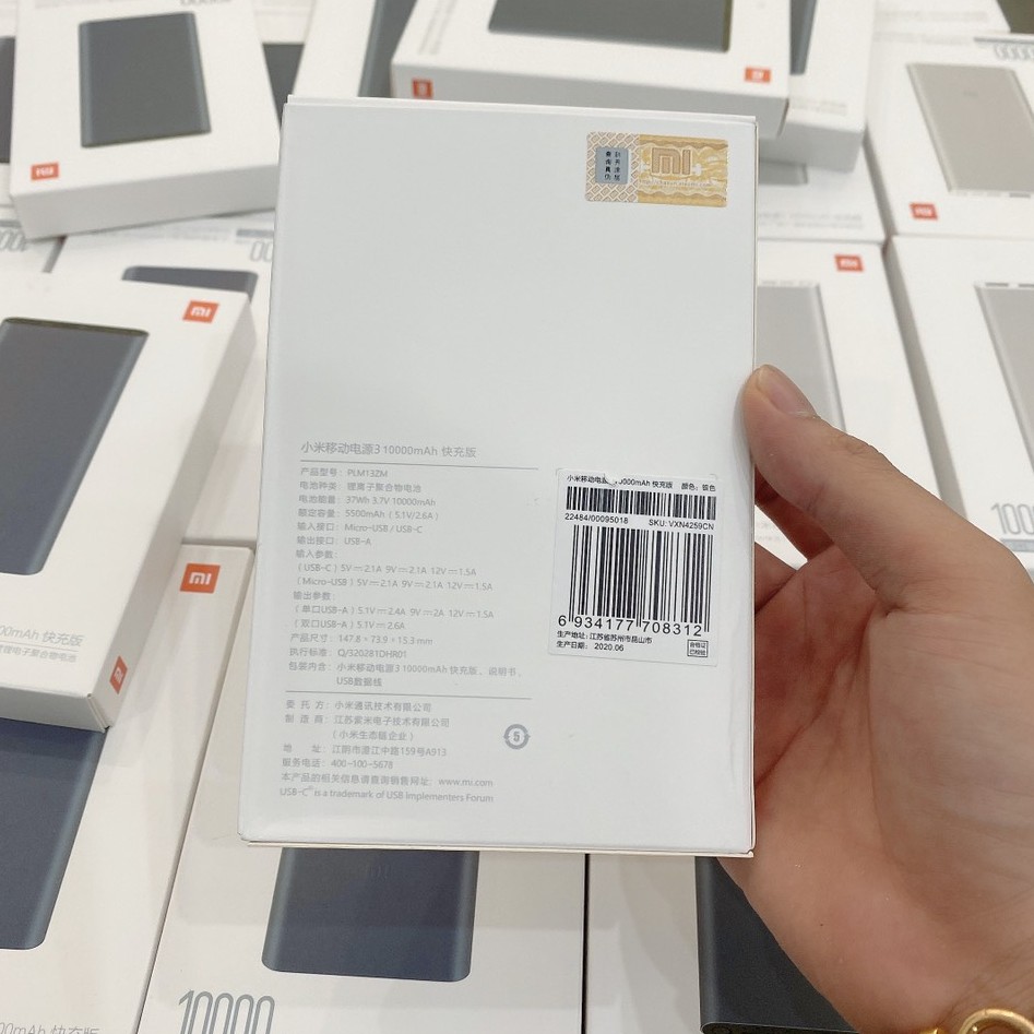 Sạc dự phòng Xiaomi Gen 3 10000mAh hỗ trợ sạc nhanh QC3.0 - Bảo hành đổi mới 6 tháng