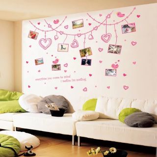 DECAL DÁN TƯỜNG DÂY KHUNG ẢNH TIM