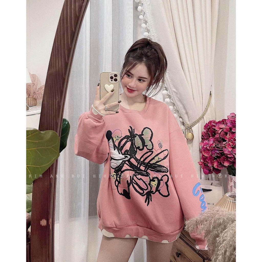 ÁO NỈ POPLE Mickey SIÊU XINH,💖FREESHIP💖, 2 màu đen,hồng freesize chỉ 79k | BigBuy360 - bigbuy360.vn