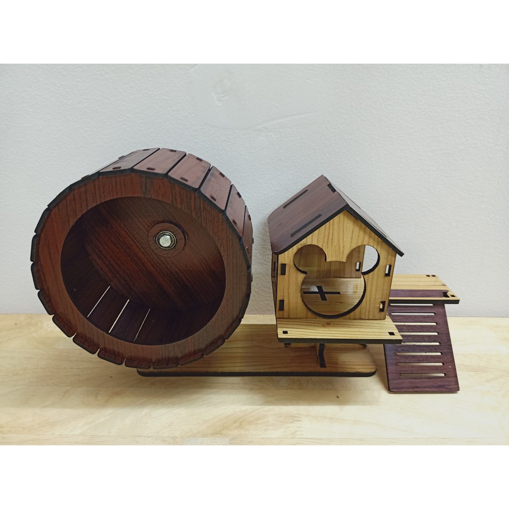 [Mã 66FMCGSALE hoàn 8% đơn 500K] Nhà sàn wheel MDF cho hamster