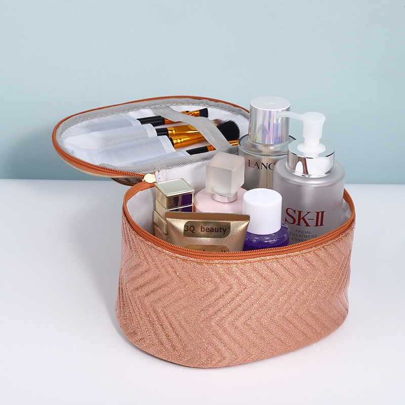 Túi Đựng Mỹ Phẩm Chống Thấm Nước Đính Ngọc Trai Thời Trang Âu Mỹ