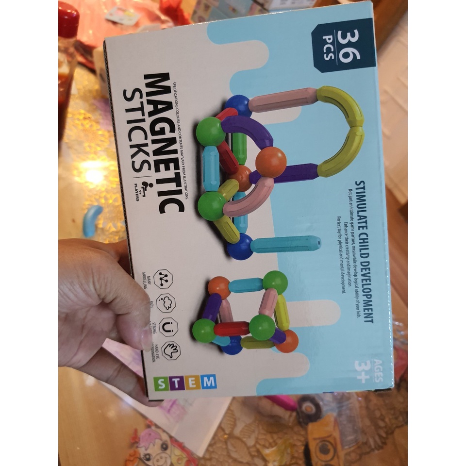 Đồ Chơi Bộ Lắp Ghép Nam Châm Từ Tính Đầy Màu Sắc Cao Cấp 36pcs