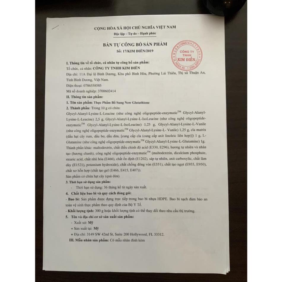 Now Glutathione 500mg Viên Uông Trắng Da Đẹp Da Trê Hóa Da và Chống Oxy Hóa Giúp Da Trẻ Khỏe Now Glutathion 60 viên.