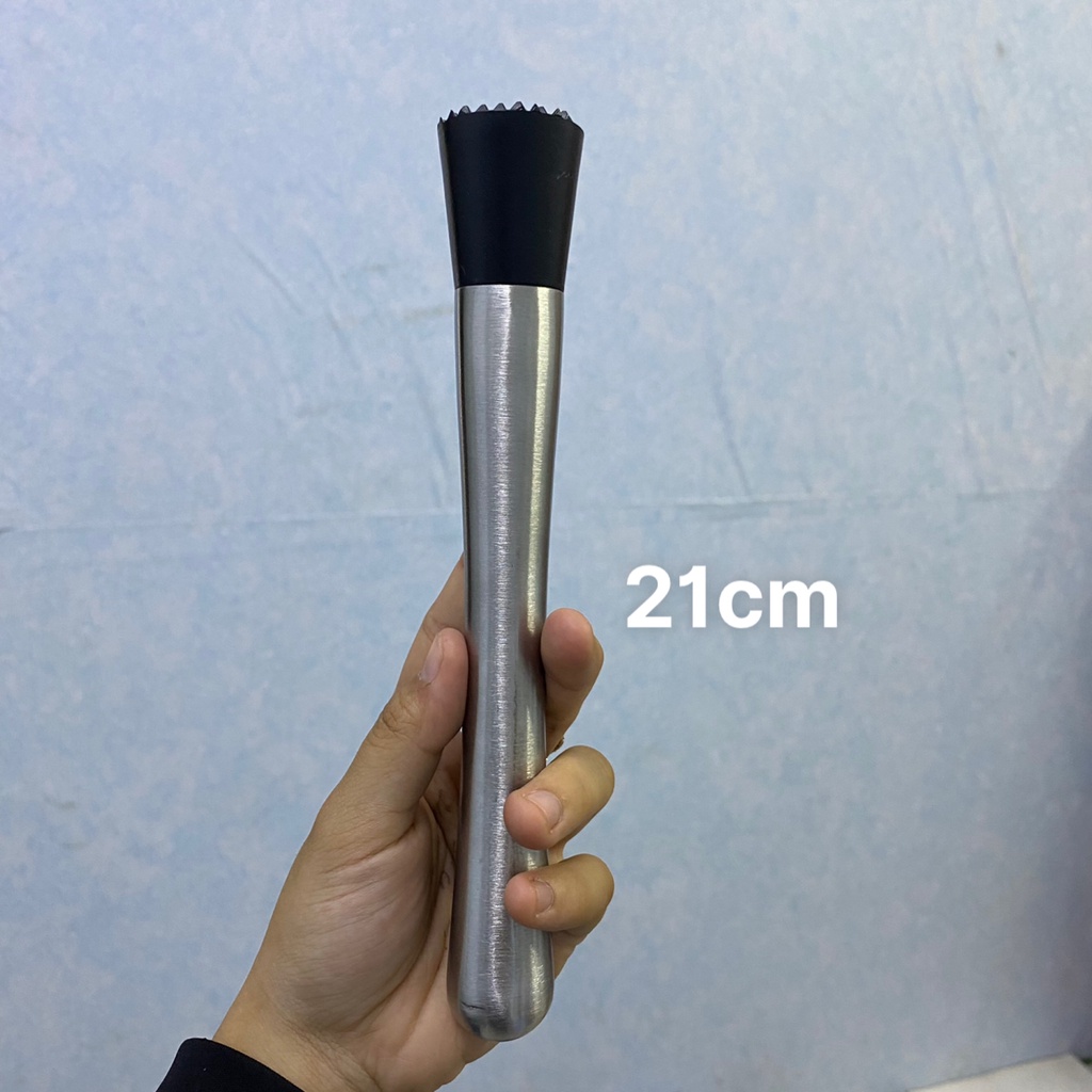 Chày dầm trái cây pha chế cán inox 21cm -  Dụng cụ pha chế