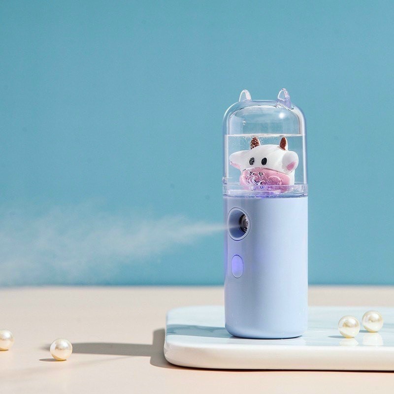 Máy xịt khoáng phun sương cầm tay mini con bò siêu kute