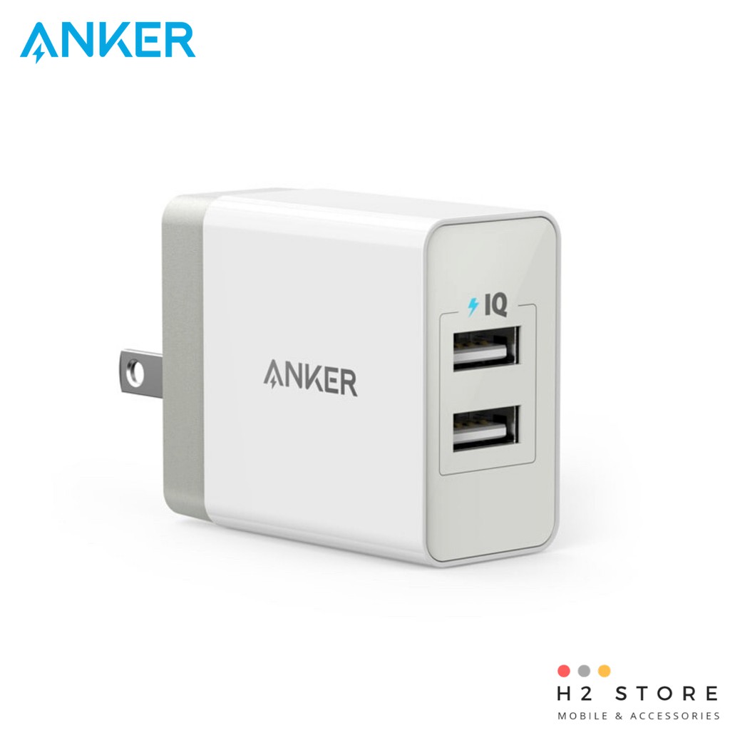 Sạc Anker 2 Cổng, 12w - [PowerPort 2 Lite, 2 x IQ port] - A2129