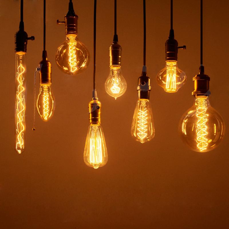 Đèn sợi đốt edison đui tóc cổ điển e27 ac 220v