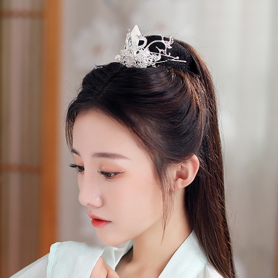 GETNOIVAS Trâm Cài Tóc Hình Vương Miện Phối Màu Độc Đáo Phong Cách Trung Hoa Cổ Điển Thời Trang Cho Nữ