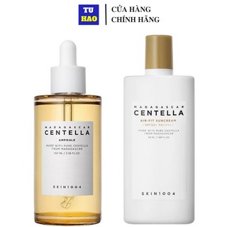 Bộ 2 Sản Phẩm Chiết Xuất Rau Má Giảm Mụn, Phục Hồi Da Skin1004 Madagascar Centella (Serum + Chống Nắng)