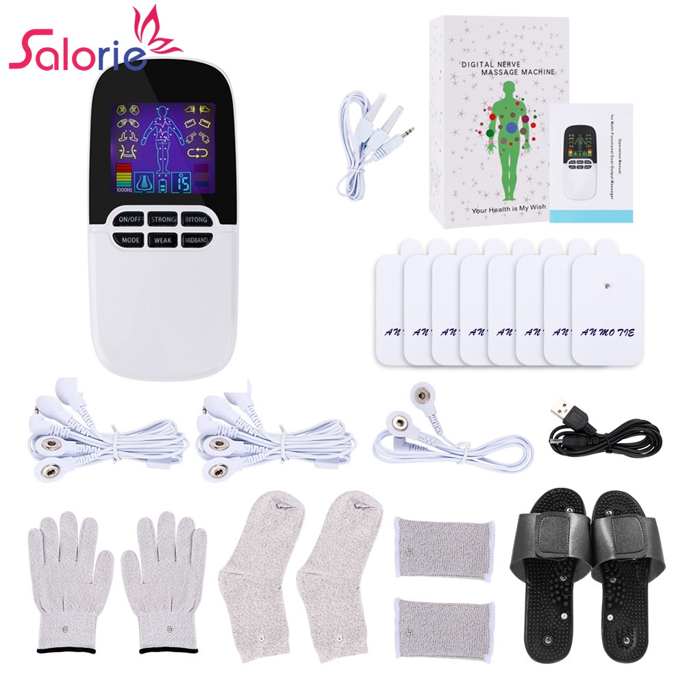 Máy mát xa kỹ thuật số SALORIE 8 chế độ kèm găng tay chuyên dụng chất lượng cao