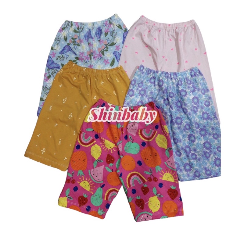 Set 10 quần legging lửng cotton nhiều họa tiết dễ thương mềm mát cho bé gái