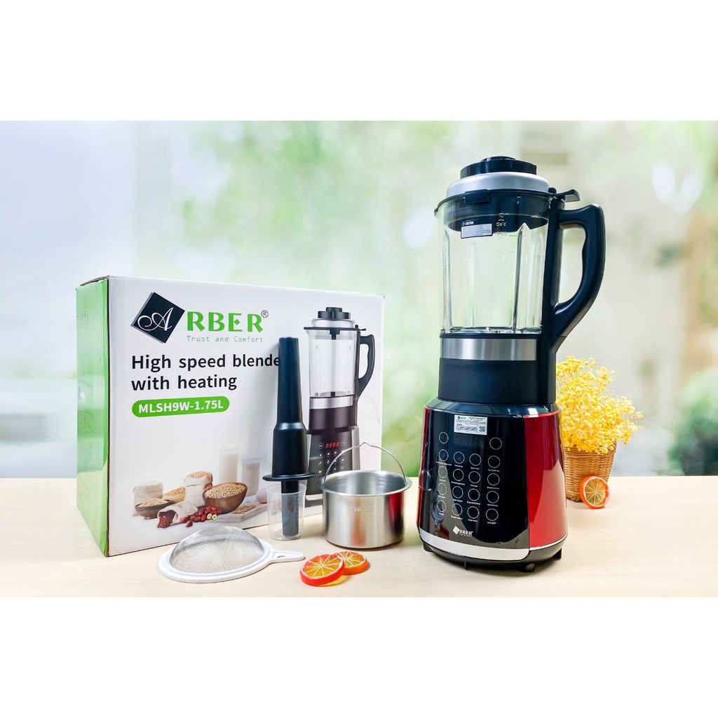 Máy Làm Sữa Hạt Arber MLSH9W1.75LRED- GRAY Máy xay nấu sữa hạt đa năng Bảo Hành Chính Hãng 12 Tháng