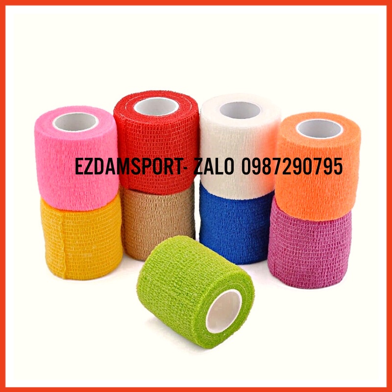 Băng Cao Su Non cao cấp kích thước 5cm x 4,5 m nhiều màu , băng quấn thể thao EZDAMSPORT giá tốt