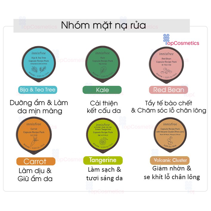 Mặt Nạ Rửa Innisfree 10ml Topcosmetics