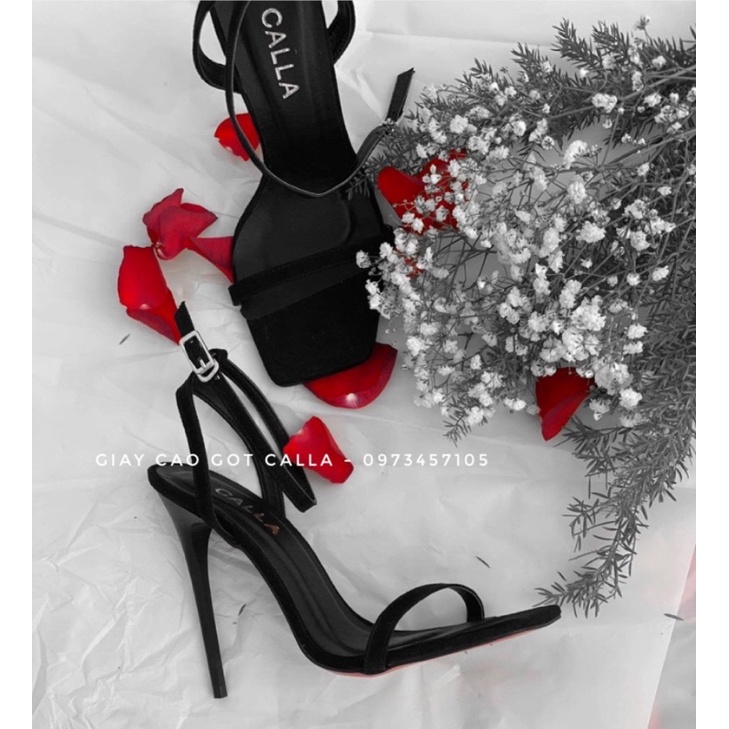 giày cao gót Calla - sandal hở gót mũi vuông cao 7-9cm