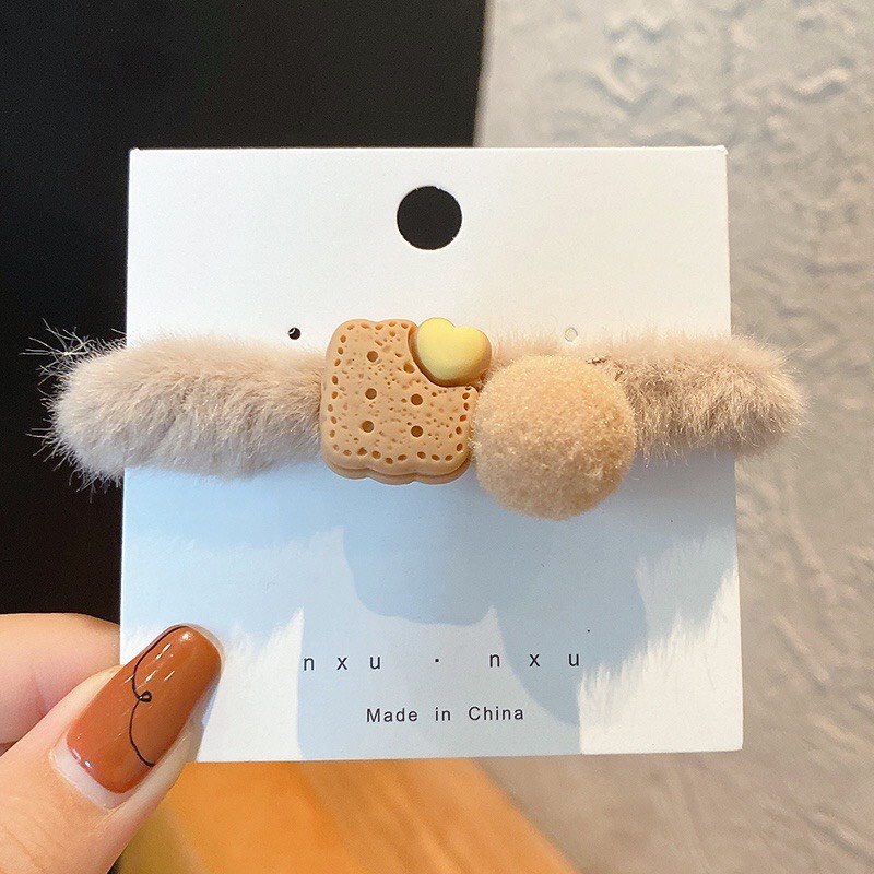 Buộc tóc lông nhung phong cách Hàn Quốc họa tiết hoạt hình Cute