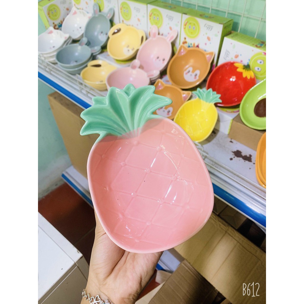 Bát Ăn Dặm Gốm Sứ Kiểu Nhật Cho Bé Hình Quả Dứa, Chén Ăn Dặm Cho Bé Trai Bé Gái