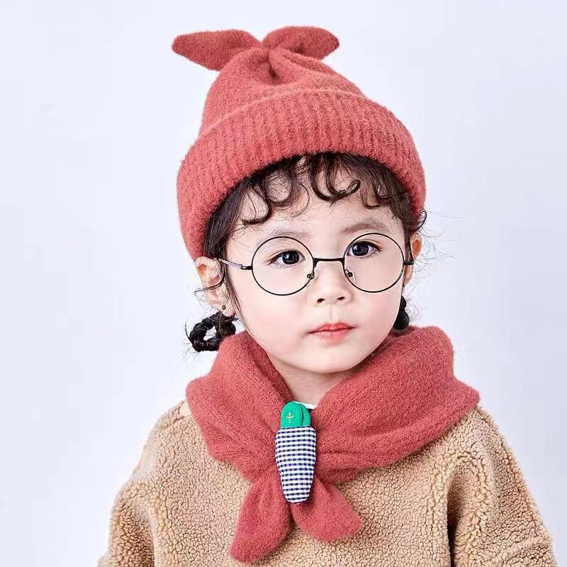 (Bán Buôn Sỉ) Mũ Len 2 Lớp Hình Thỏ Cà Rốt Cho Bé 2in1 vừa làm mũ vừa có thể làm khăn