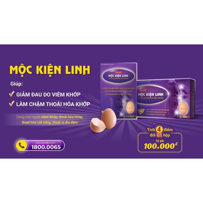 Viên khớp Mộc kiện linh -  Hỗ trợ giảm đau mỏi khớp, sưng khớp, bổ sung dưỡng chất cho khớp hộp 20 viên