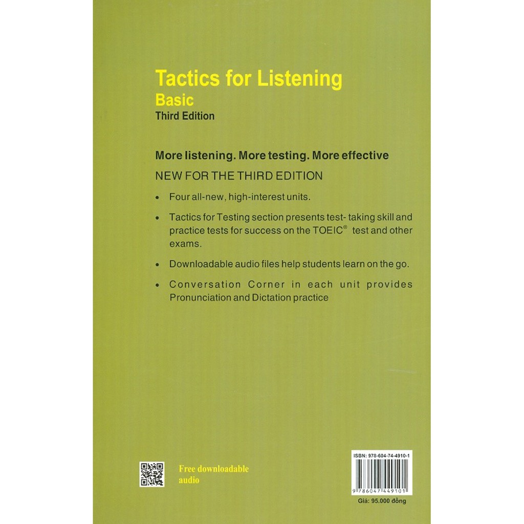 Sách - Tactics For Listening Basic - Luyện Kỹ Năng Nghe Tiếng Anh (Trình Độ Cơ Bản)