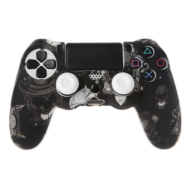Vỏ Bọc Silicon Bảo Vệ Tay Cầm Chơi Game Ps4 Kèm 2 Nắp Đậy