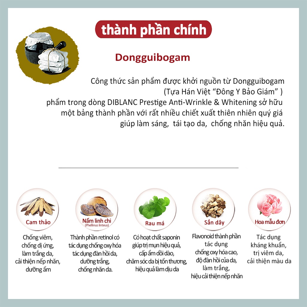 Toner Đông y Uy Tín 130ml  Prestige Toner 🔶 trắng da và chống nếp nhăn / Chống lão hóa / Dinh dưỡng / Độ đàn hồi / Dưỡng ẩm 🔶