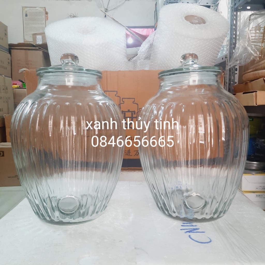 Chum thủy tinh sọc 217G - dung tích 10 lít