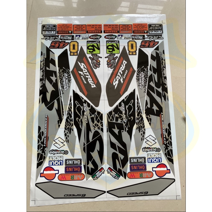 ( Quí khách vui lòng mang ra tiệm cho thợ dán ) Tem satria fi báo đốm