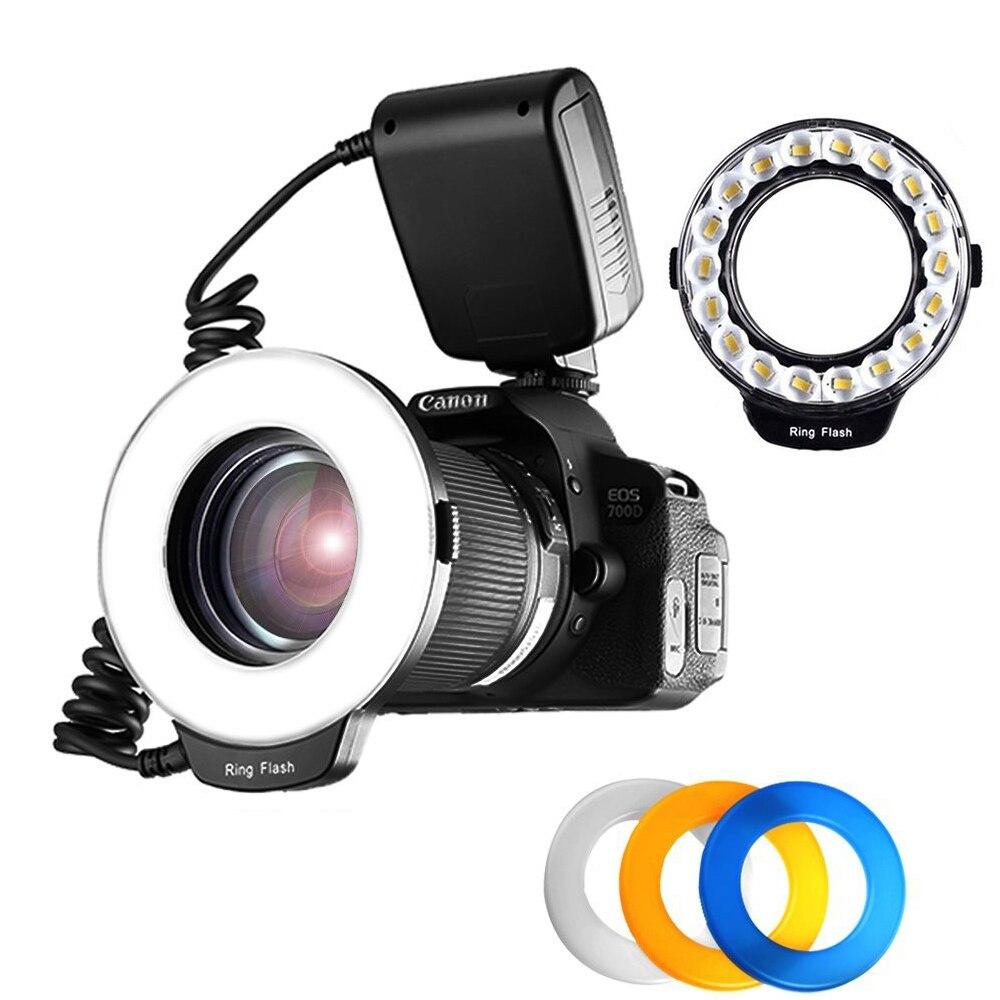Vòng Đèn Flash Máy Ảnh Puluz Rf-550D 48 Macro Với 8 Đầu Nối Cho Máy Ảnh Nikon Canon Sony Pentax Olympus Panasonic