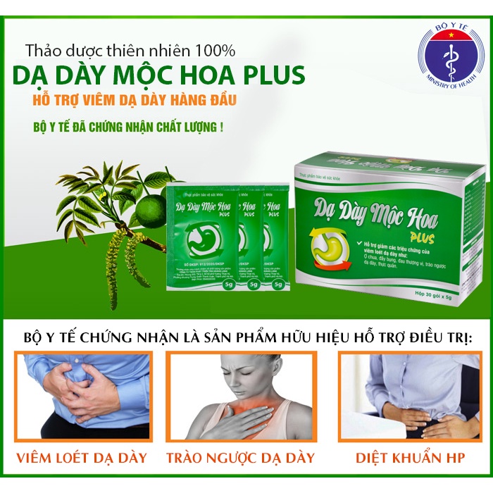 Dạ Dày Mộc Hoa Plus - Đánh Bay Trào Ngược, Viêm Loét Dạ Dày