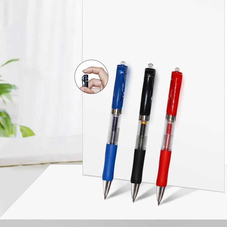 Bút gel bấm KOGANO bút bi gel ngòi 0.5mm 3 màu xanh, đỏ, đen cao cấp mực đều SP-001369