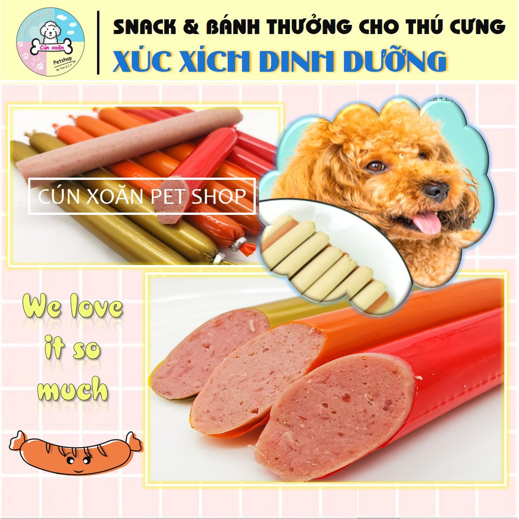 Xúc xích cho chó mèo Captain (Cây 15gr) 3 vị 🐮Bò 🐔Gà 🦆Vịt