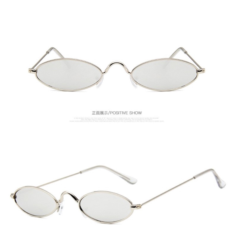 Kính mát gọng kim loại tròng nhỏ phong cách vintage