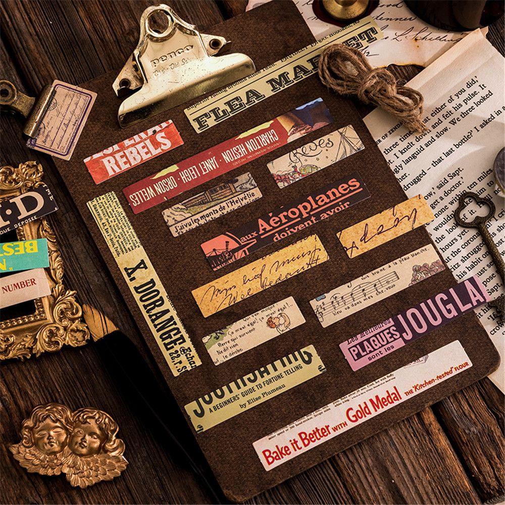 Bộ 100 Miếng Dán Dài Kiểu Cổ Điển 6 Kiểu Dùng Trang Trí Sổ Tay/ Đồ Thủ Công DIY