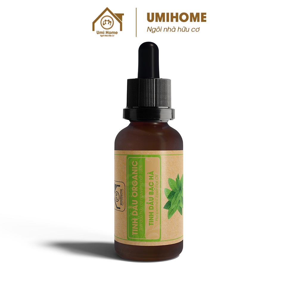 Tinh dầu thơm phòng Bạc Hà hữu cơ UMIHOME nguyên chất 10ml