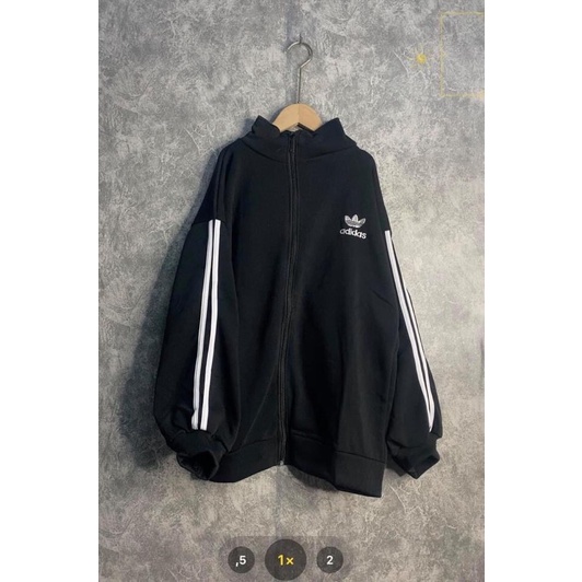 Áo khoác nỉ/ Áo hoodie zip DAS sọc thêu form rộng unisex nam/nư (ảnh thật)