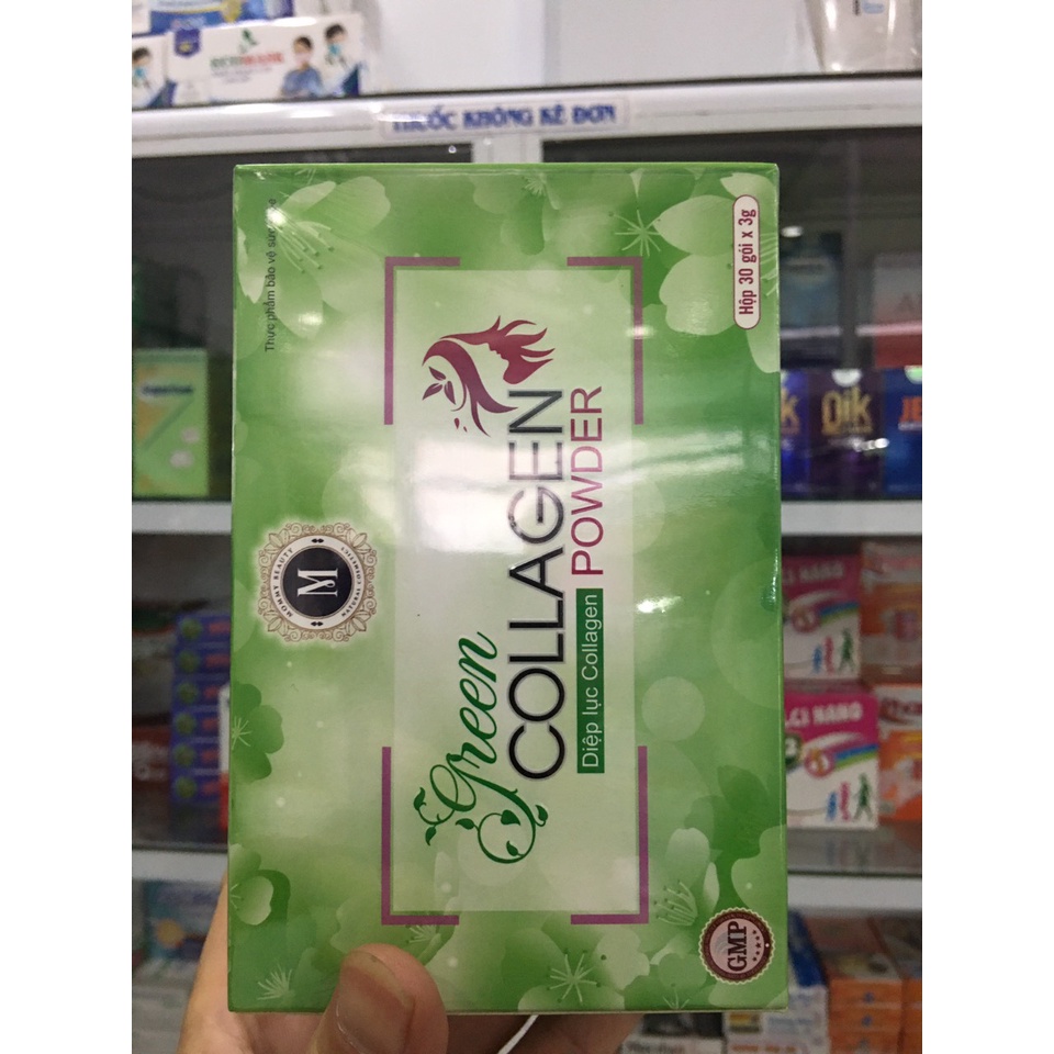 [ Chính Hãng] - Diệp Lục Collagen Green Collagen Powder -Tặng kèm dung dịch dạ hương 100ml