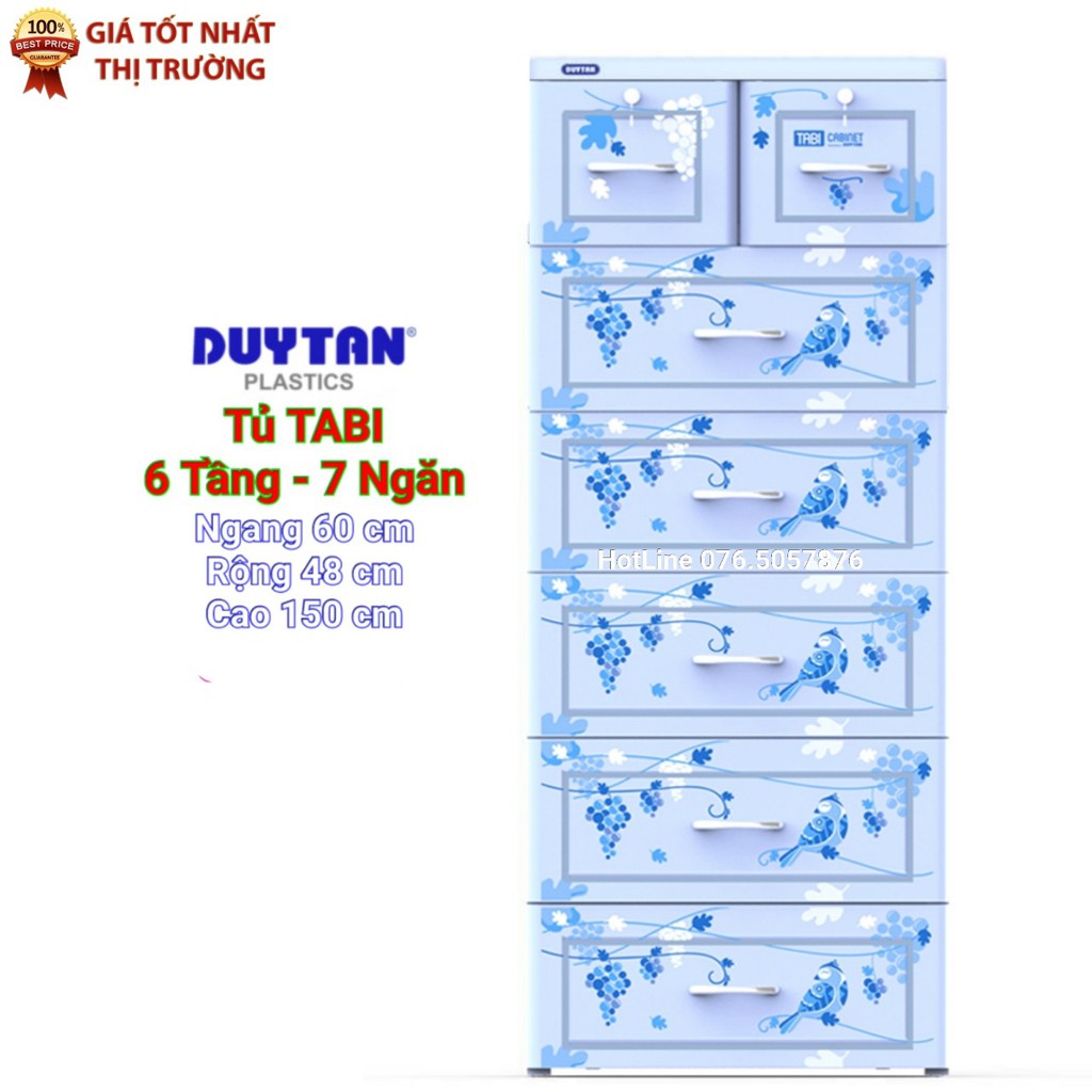 Tủ nhựa duy tân 6 Tầng-7 Ngăn Màu Dương