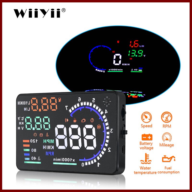 Geyiren Màn Hình Hiển Thị Tốc Độ a8 5.5 "hud Cho Xe Hơi dc9-16v