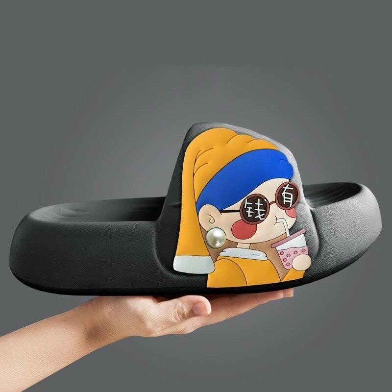 Dép quai ngang nữ đế cao 4cm chất eva êm, dép hình phú bà mẫu mới