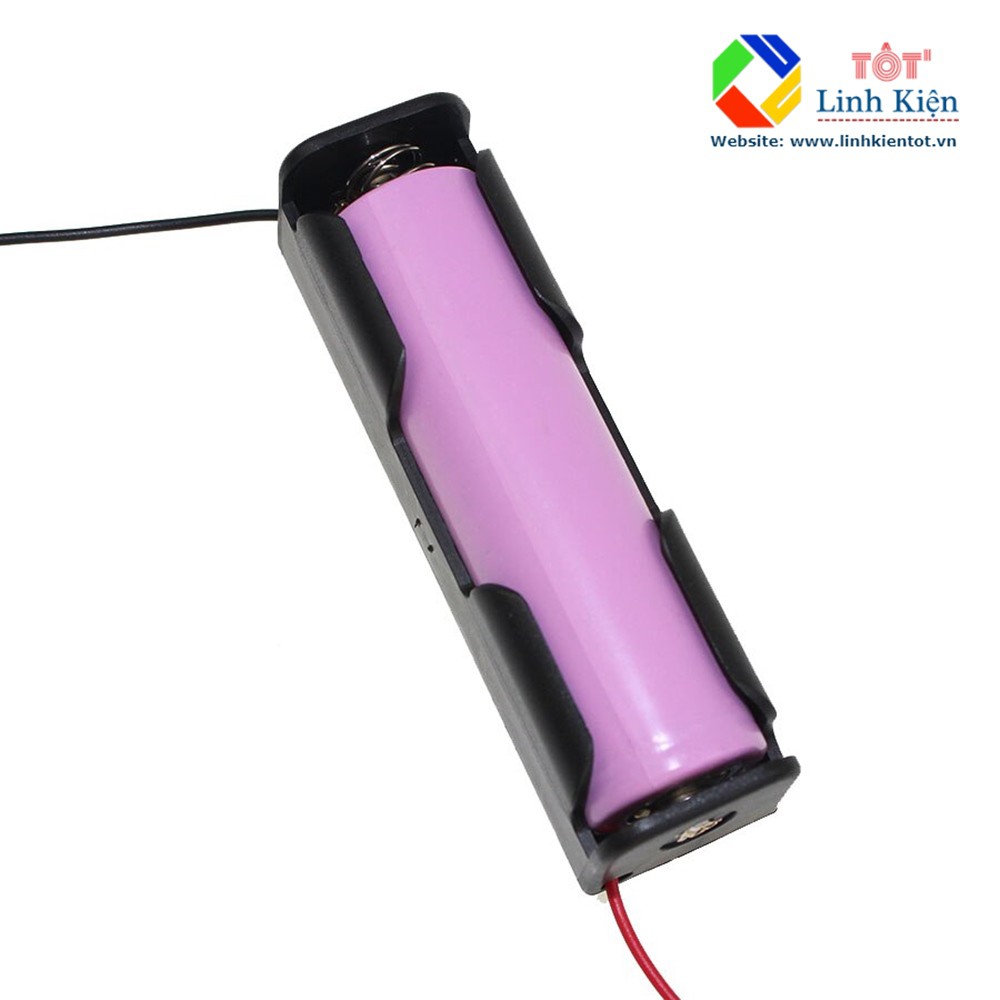 [Hộp 1 cell 18650] Đế 1 pin 18650 3.7V đã hàn dây