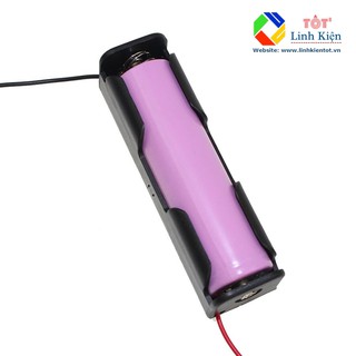 Bộ 2 chiếc - Hộp 1 cell 18650 - Đế 1 pin 18650 3.7V đã hàn dây