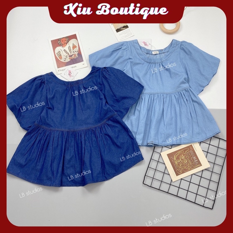 Áo babydoll tay ngắn bồng nhẹ vỉ bò dày dặn hàng cao cấp