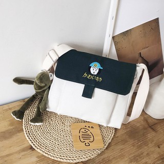 Túi đeo chéo vải canvaas cho nữ mini phong cách Hàn Quốc, đi học, đi chơi