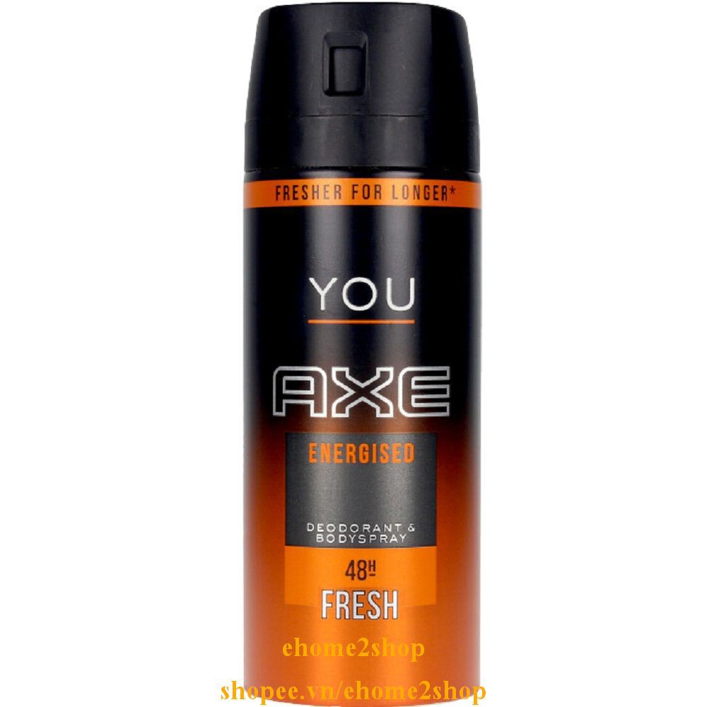 Xịt Khử Mùi Axe 150ml You Energised Longer, shopee.vn/ehome2shop.