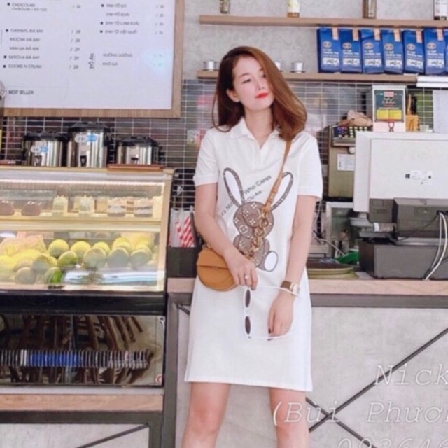 Váy phông cổ bẻ dáng suông hàng QC loại 1