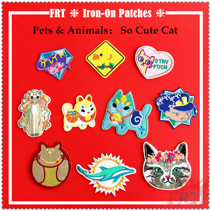 1 Sticker Ủi Thêu Hình Mèo Dễ Thương