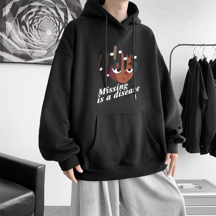 【M-5XL】Fashion Men's Japanese style Casual hoodie letter Printed Winter Sweatshirt Unisex high quality Large size loose Hood