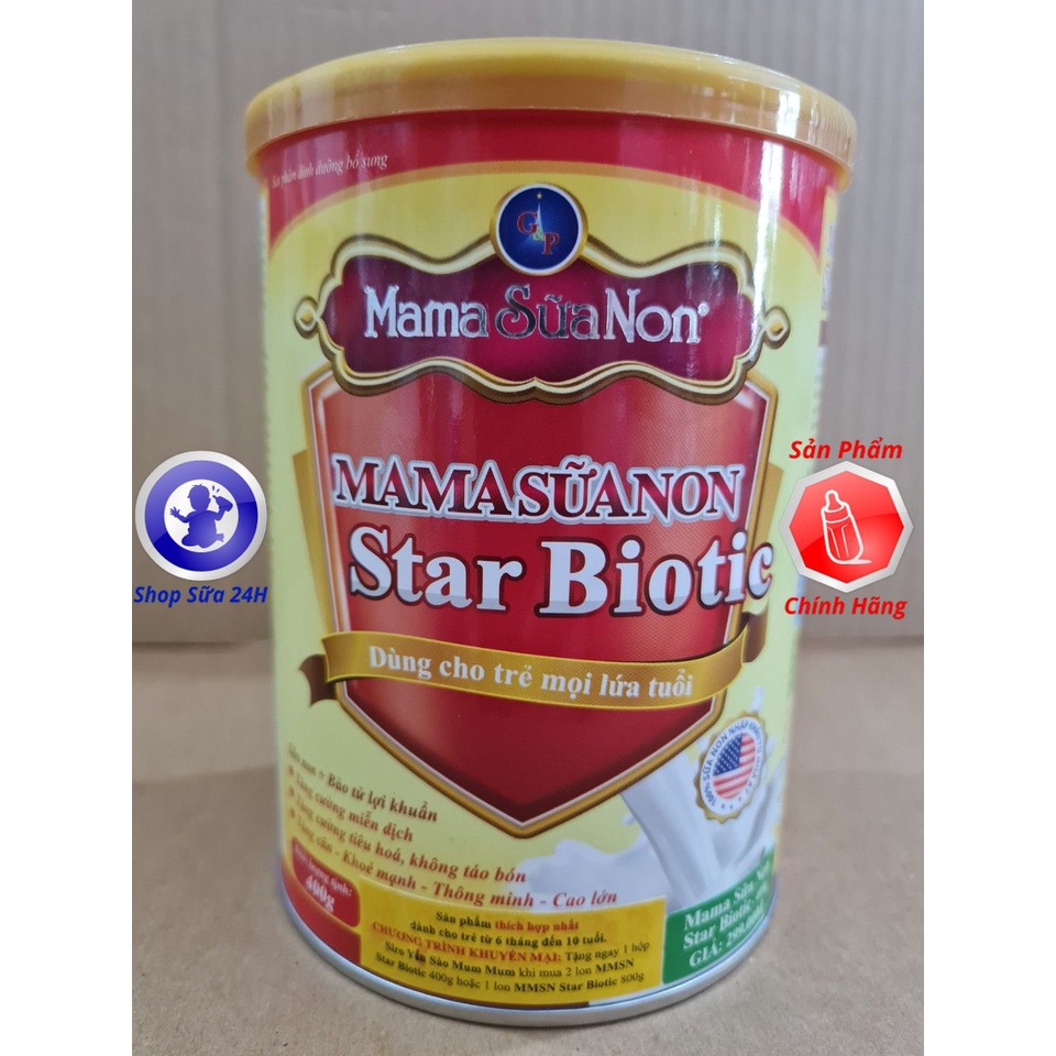 [DATE 2024] Mama Sữa Non Star Biotic, Biotic Plus lon 400g